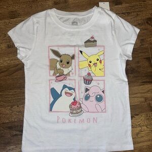 Pokemon White Kids Tee- Fun Birthday shirt. Size 8 Medium NWT